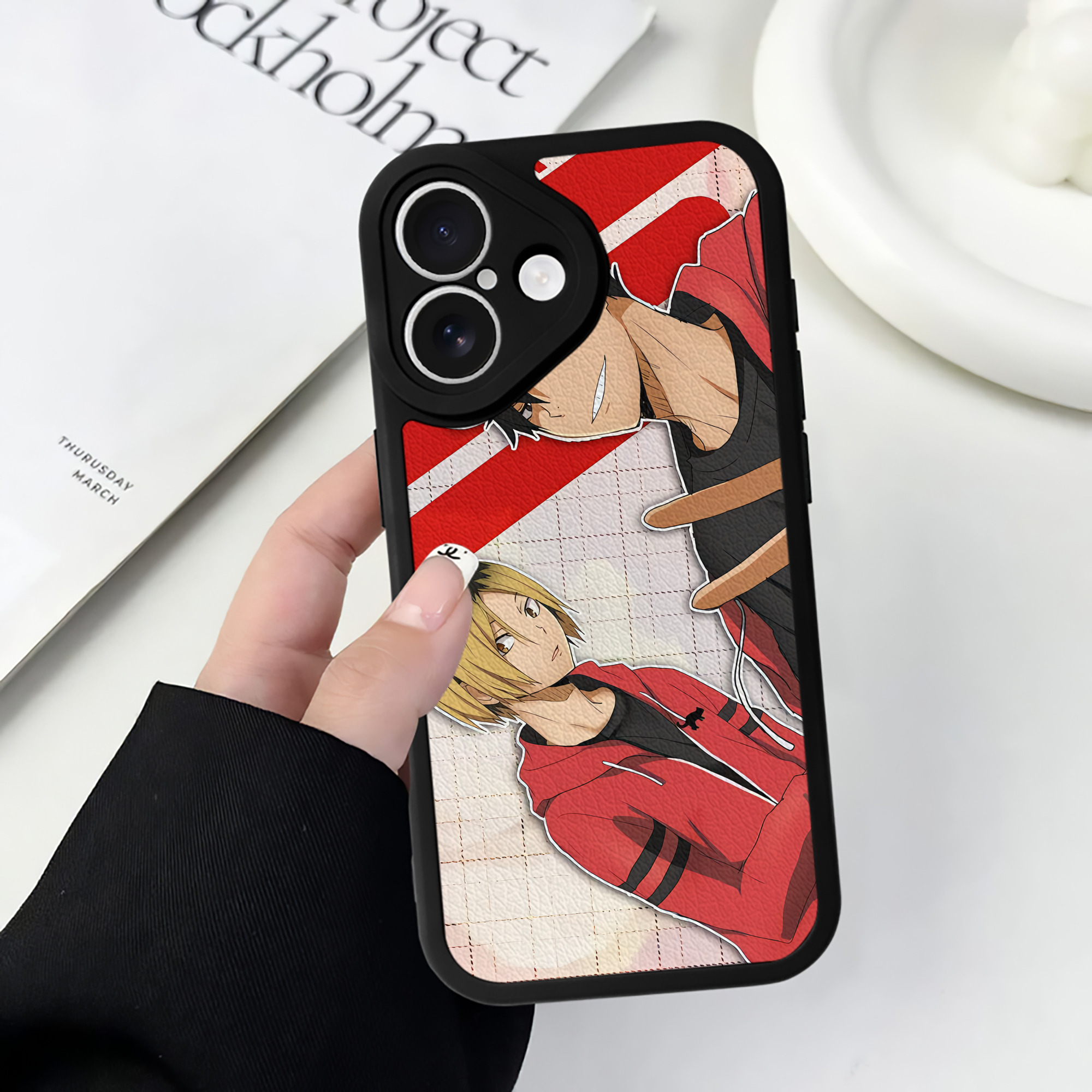 （画像用） ハイキュー!! Haikyu!! 【iPhone 16シリーズ対応】シリコンスマホケース（レザー調） 材質：シリコン